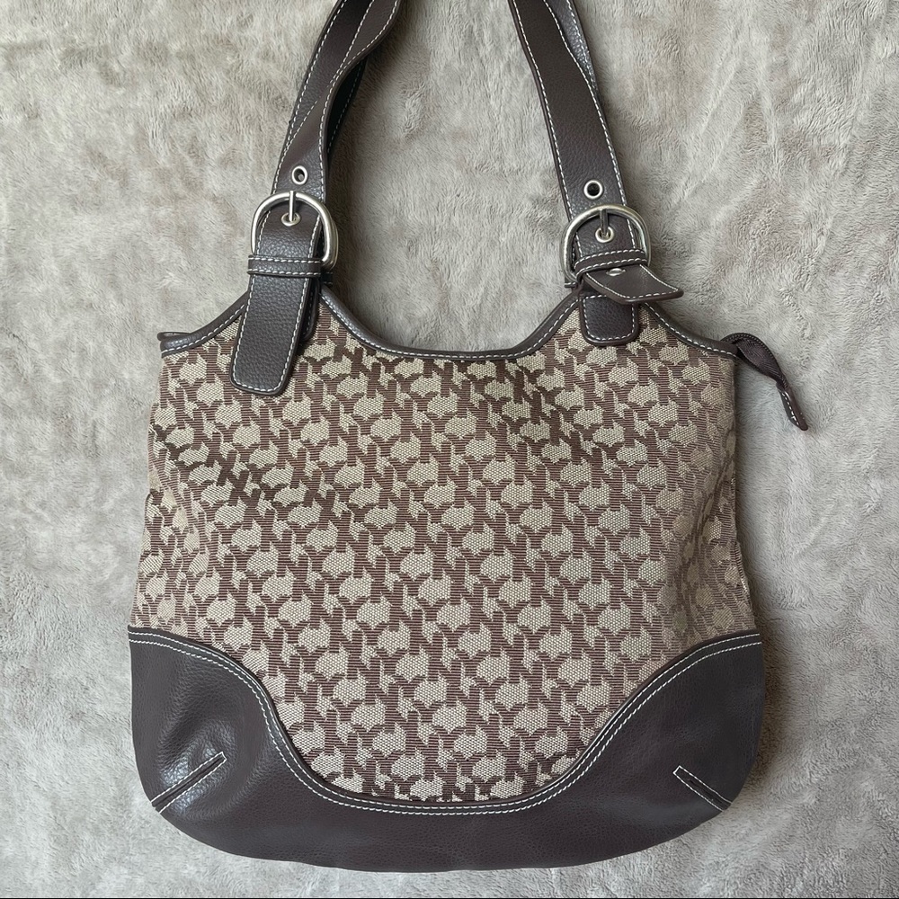 New York & Company Vintage Brown Monogram Bag
